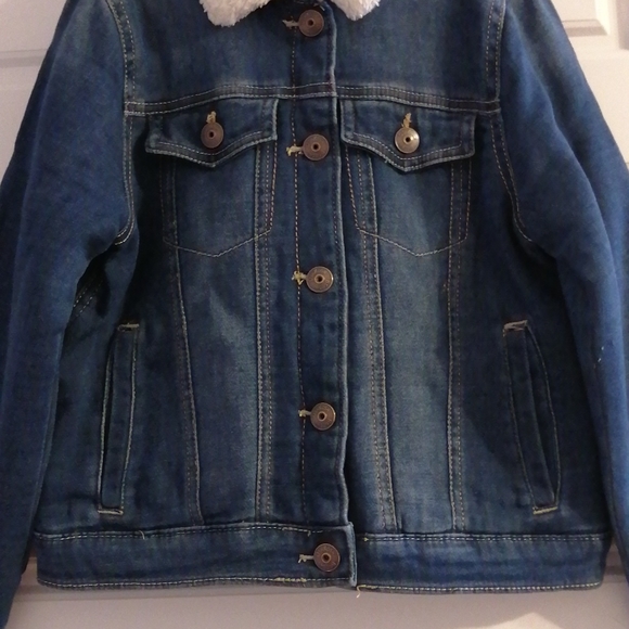 Oshkosh B'gosh Girls Denim Sweatshirt size 8 - Picture 3 of 5